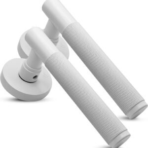 Levitas/A Premium Anti-Rust Aluminum Door Handle Pair, Salt Spray Tested, 2-Year Color & 5-Year Mechanical Warranty (Matt White)